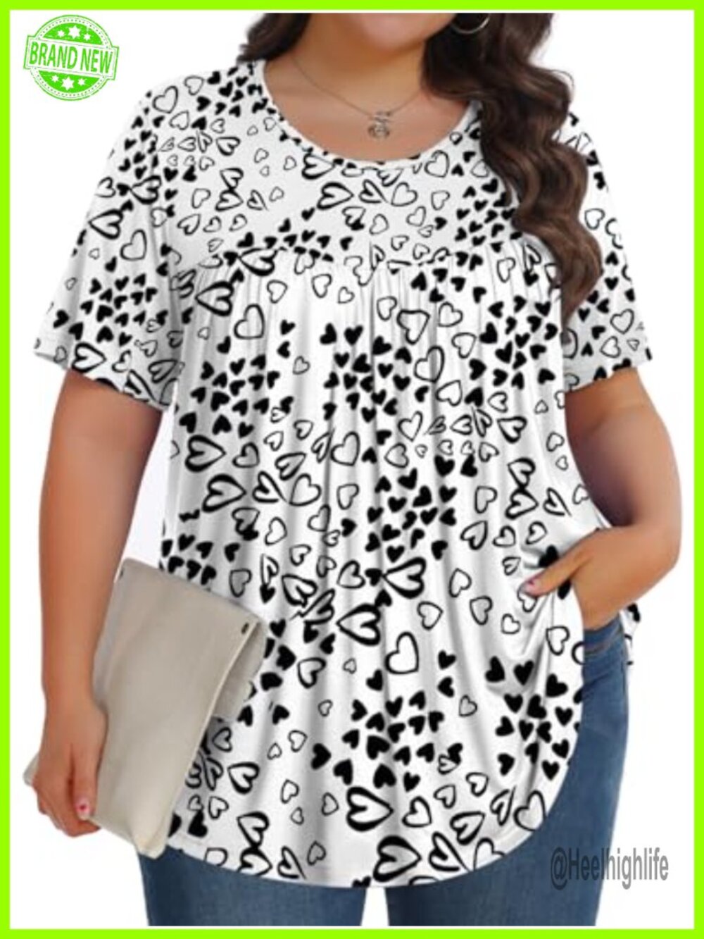 Plus Size Womens Tunic Short Sleeve Crew Neck Casual Blouse Rayon Spandex